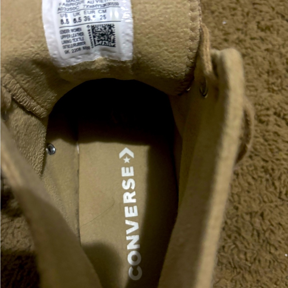 🧸Chuck Taylor All Star Suede Platform Shoes in Tan/brown - Picture 6 of 7